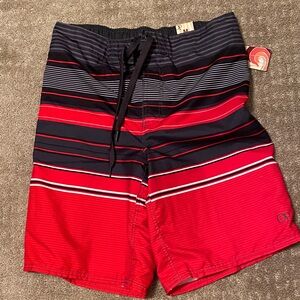 OP Red and Black Stripe Eboard Shorts